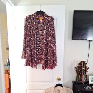 Multicolor Knit Women's Sweater W/ Fringe